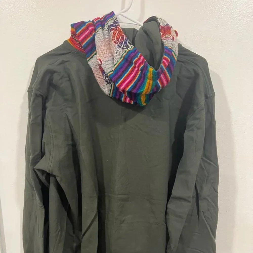 Peruvian Surf Hoodie men's unisex size Large, color gray - Picture 2 of 8